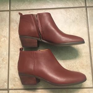 J. Crew Factory leather booties in size 7.5, NWOT